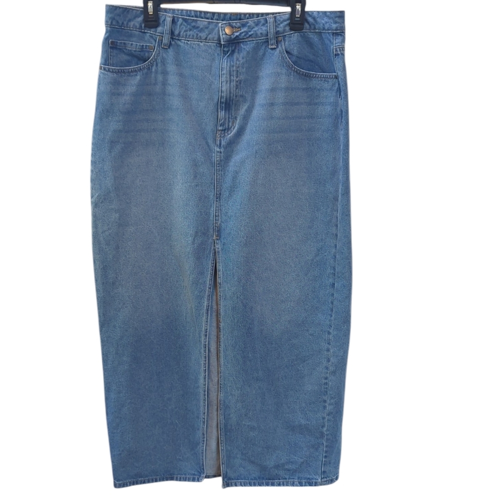Vintage, Denim, Jean Maxi Skirt, Scoop. Sz 14